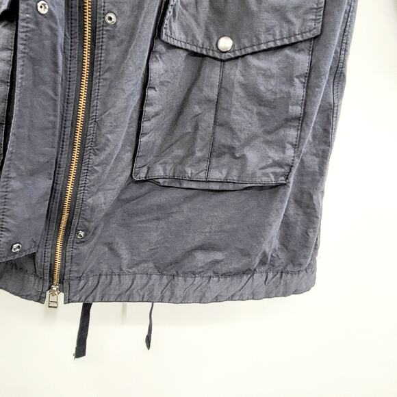 Uniqlo Navy Blue Hooded Nylon Cotton Long-sleeve Utility Jacket Women's Size M - Picture 4 of 8